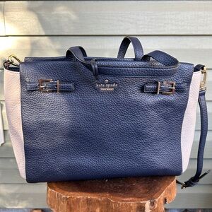 Kate Spade Blue and Cream Medium Purse / Satchel